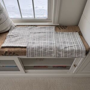 Pair (2) of My Texas House 14"× 24" Aria Dusty Green Woven Stripe Pillow Covers